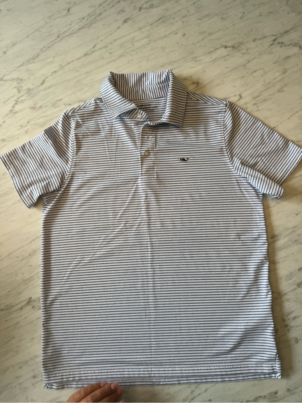 Vineyard Vines Blue and White Striped Polo